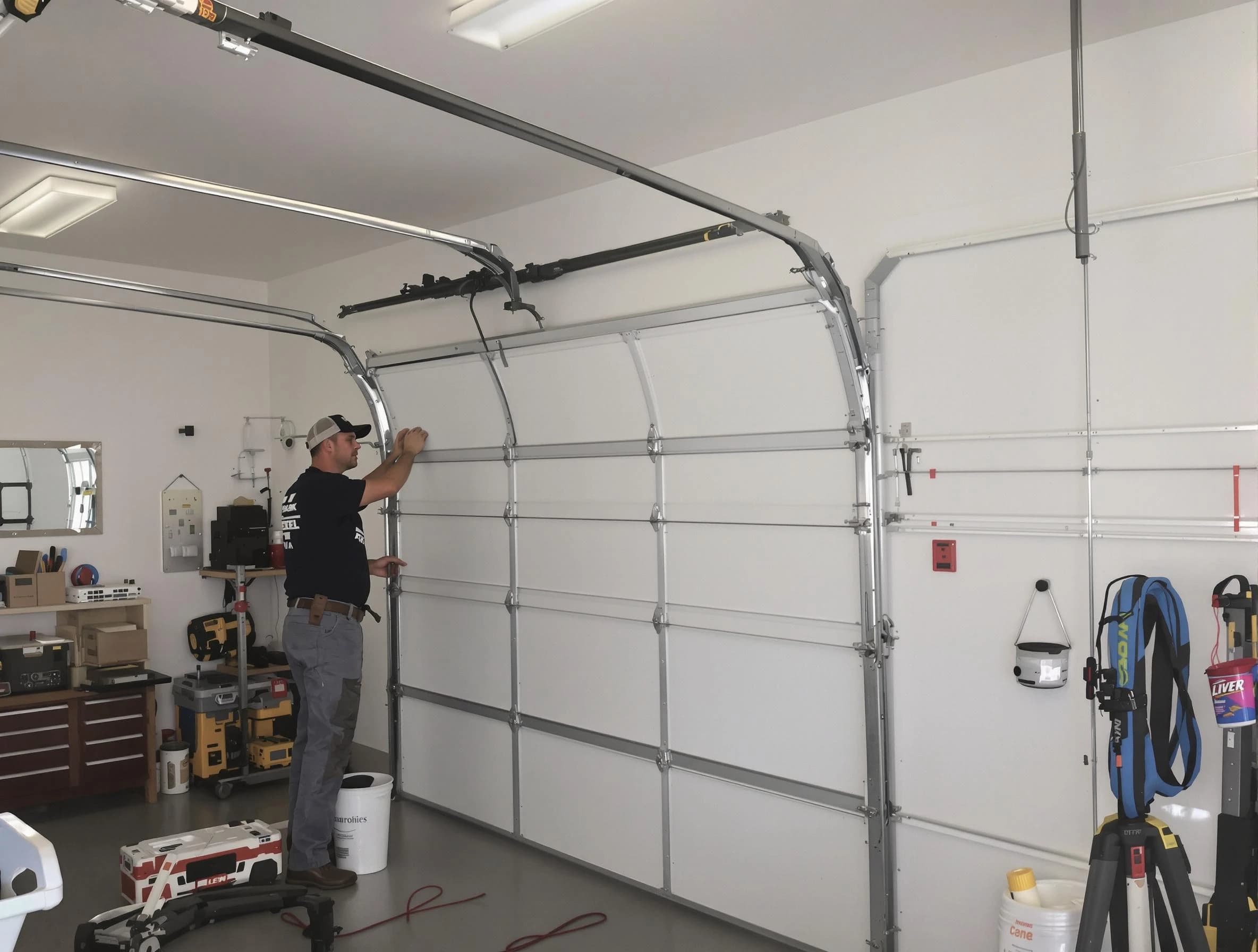 Mansfield Garage Door Repair team installing new garage door in Mansfield