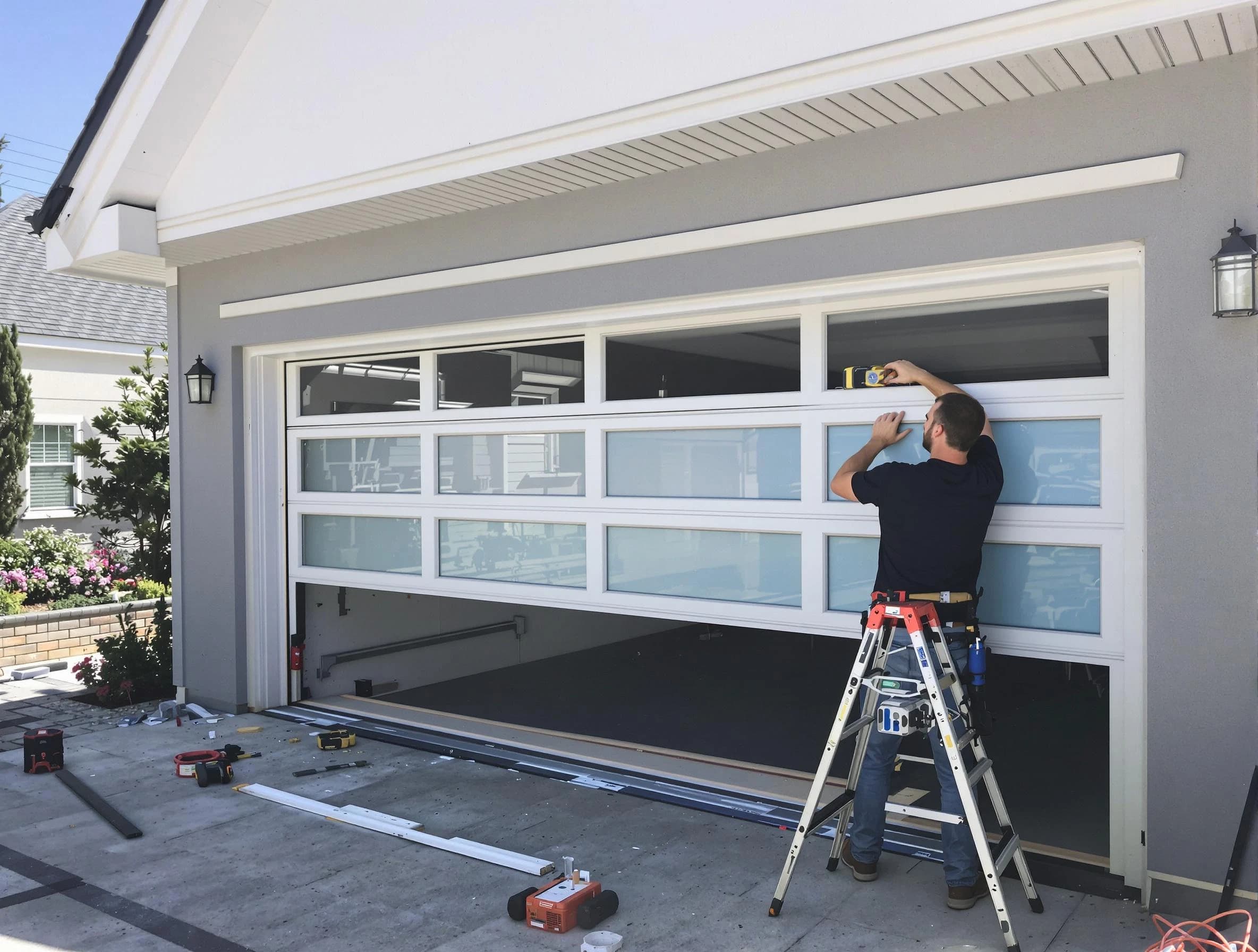 Mansfield Garage Door Repair team performing garage door replacement in Mansfield